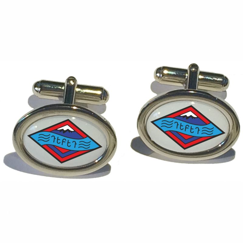 Cufflink Pair Oval 18x13mm  silver ready to wear, boxed